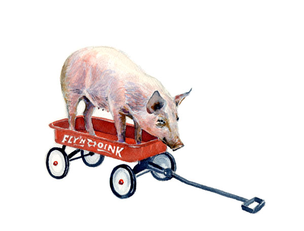 Pig Wagon Illustration